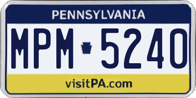 PA license plate MPM5240