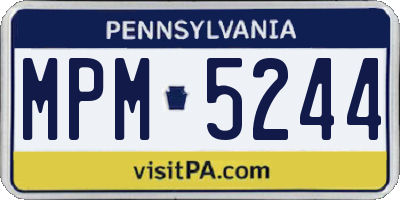 PA license plate MPM5244