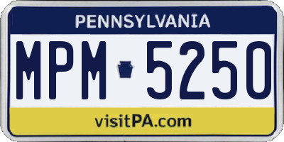 PA license plate MPM5250