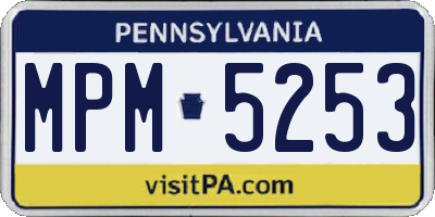 PA license plate MPM5253