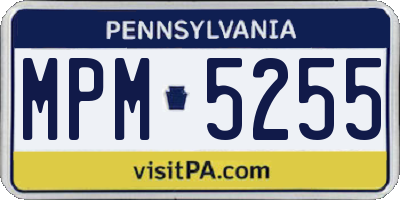 PA license plate MPM5255