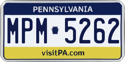PA license plate MPM5262