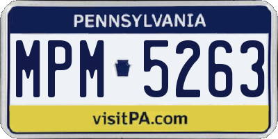 PA license plate MPM5263