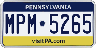 PA license plate MPM5265
