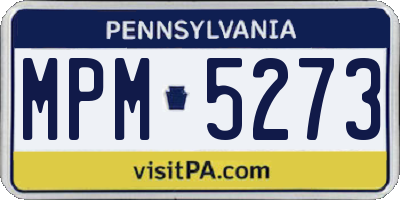 PA license plate MPM5273