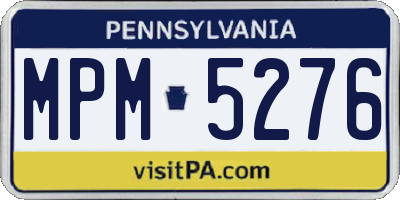 PA license plate MPM5276