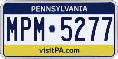 PA license plate MPM5277