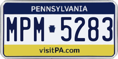 PA license plate MPM5283