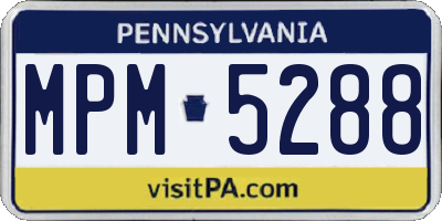 PA license plate MPM5288