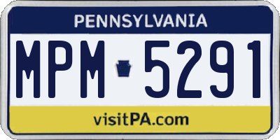 PA license plate MPM5291