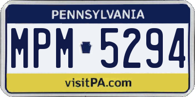 PA license plate MPM5294