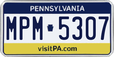 PA license plate MPM5307