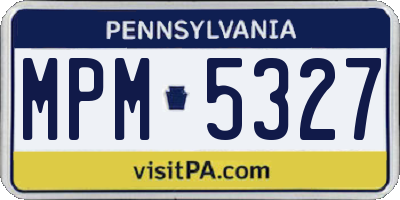 PA license plate MPM5327