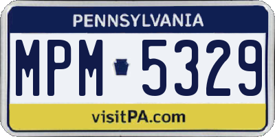 PA license plate MPM5329