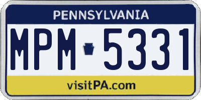 PA license plate MPM5331
