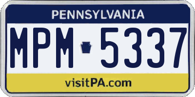 PA license plate MPM5337