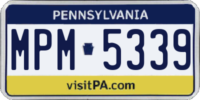 PA license plate MPM5339