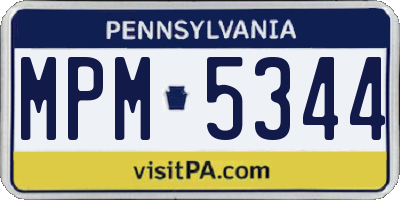 PA license plate MPM5344