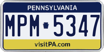 PA license plate MPM5347