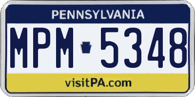 PA license plate MPM5348