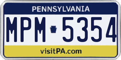 PA license plate MPM5354