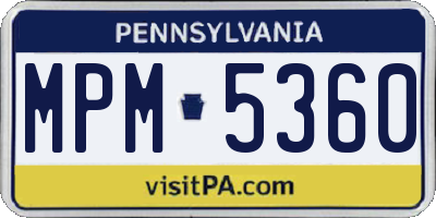 PA license plate MPM5360