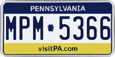PA license plate MPM5366
