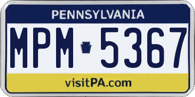 PA license plate MPM5367