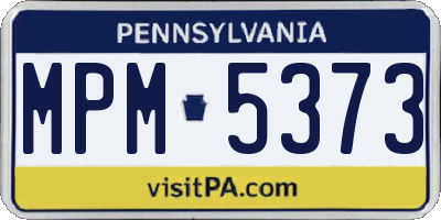 PA license plate MPM5373