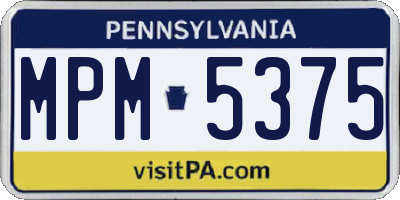 PA license plate MPM5375
