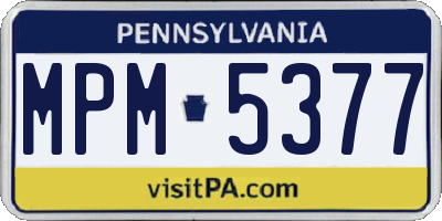 PA license plate MPM5377