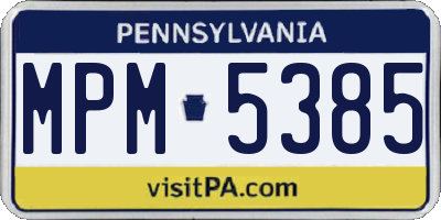 PA license plate MPM5385