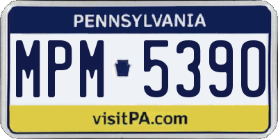 PA license plate MPM5390