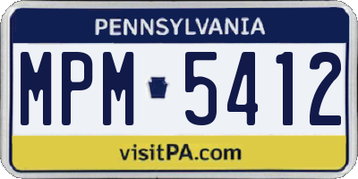 PA license plate MPM5412