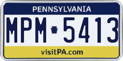 PA license plate MPM5413