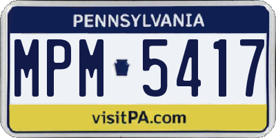 PA license plate MPM5417