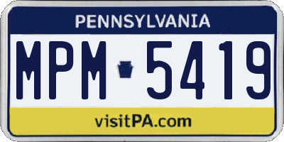 PA license plate MPM5419