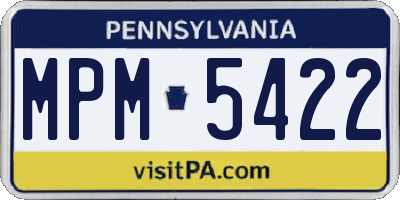 PA license plate MPM5422