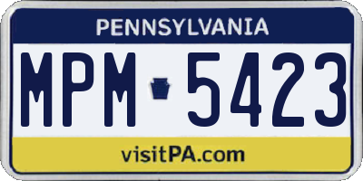PA license plate MPM5423
