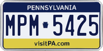 PA license plate MPM5425