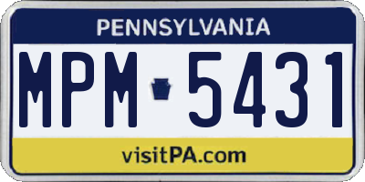 PA license plate MPM5431