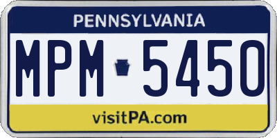 PA license plate MPM5450