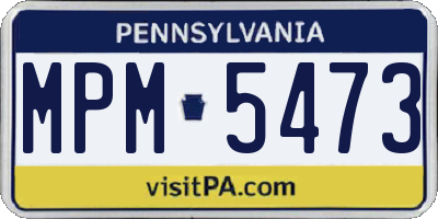 PA license plate MPM5473