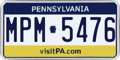 PA license plate MPM5476
