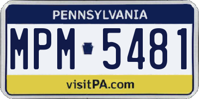 PA license plate MPM5481