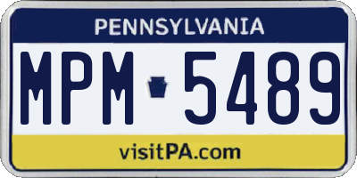 PA license plate MPM5489