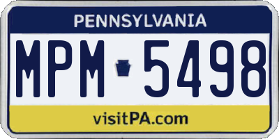 PA license plate MPM5498