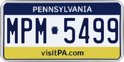 PA license plate MPM5499