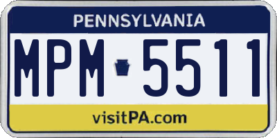 PA license plate MPM5511