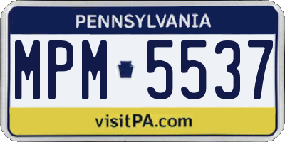 PA license plate MPM5537